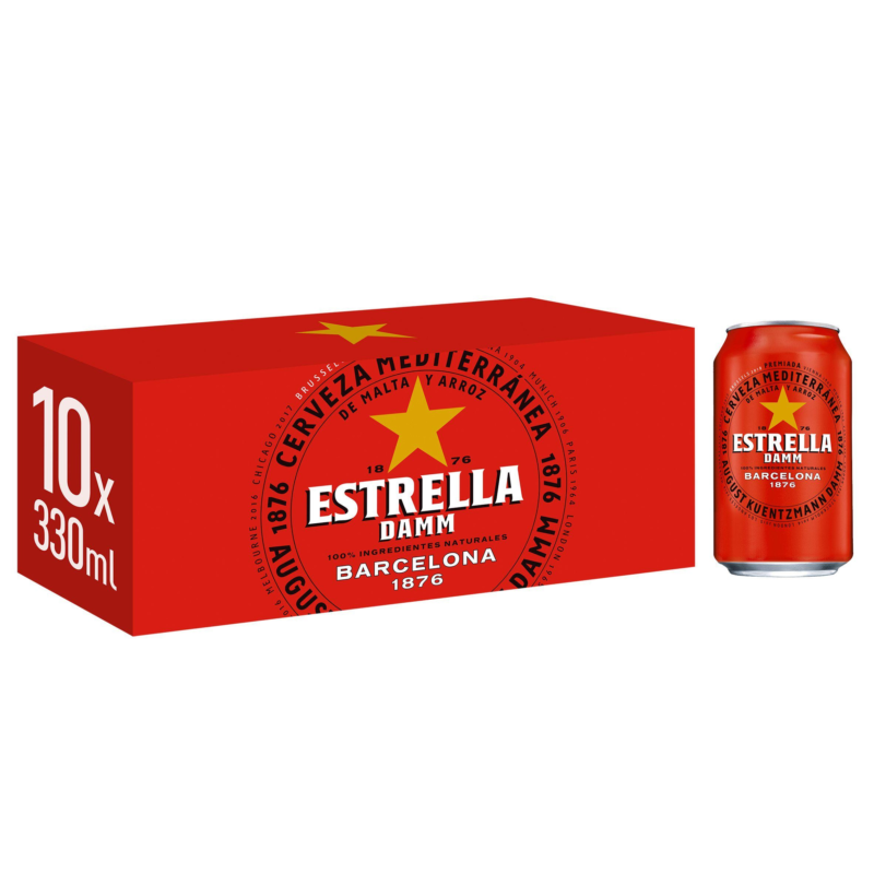 Estrella Damm 10 x 330ml Cans