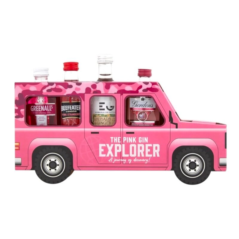 The Pink Gin Explorer Jeep Gift Box 4 × 5cl