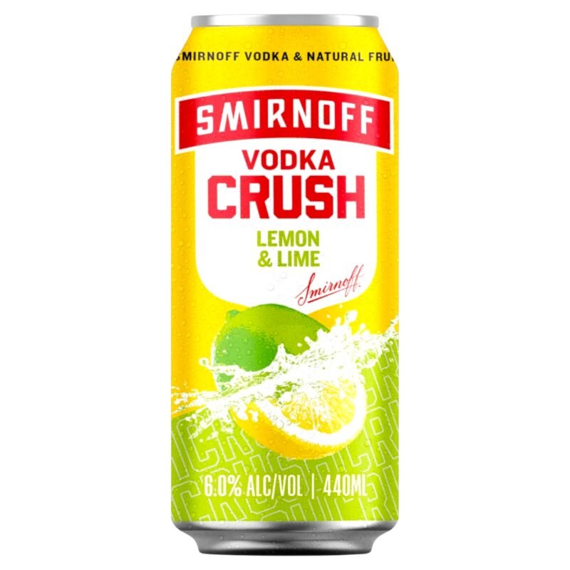 Smirnoff Vodka Crush Lemon & Lime 440ml Can