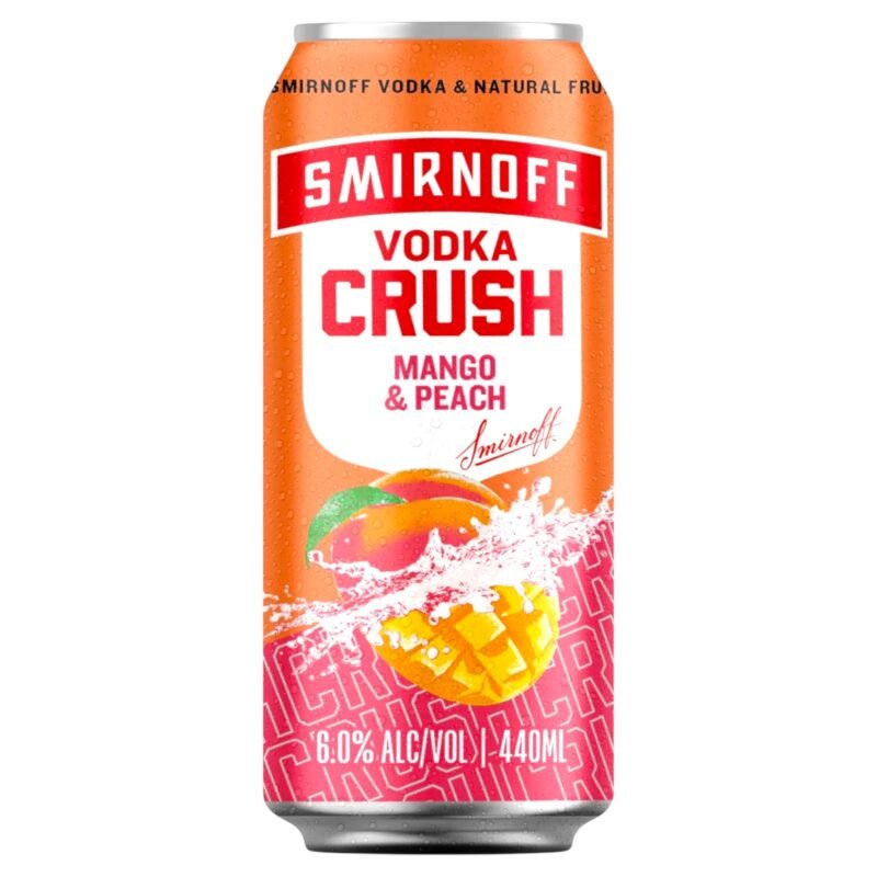 Smirnoff Vodka Crush Mango & Peach 440ml Can