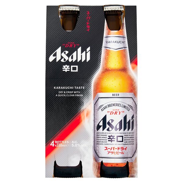 Asahi Super Dry 4 x 330ml Bottles