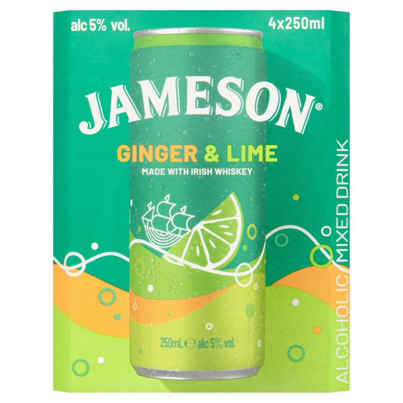 Jameson Ginger & Lime 4 x 250ml Cans